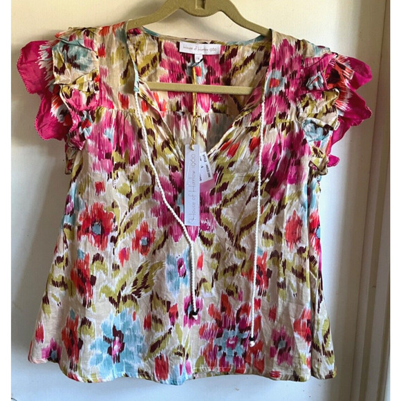 House of Harlow 1960 Tops - Sz Sm House of Harlow 1960 Multi Color Smocked Top